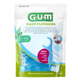 Gum Easy Flossers 890, Οδοντικό Νήμα Ελαφρώς Κερωμένο σε Διχάλες Μίας Χρήσης 50 Τμχ