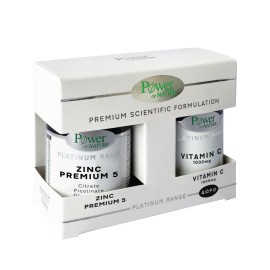Power Health Platinum SET Zinc Premium 5, Συμπλήρωμα Διατροφής με Ψευδάργυρο 30caps & ΔΩΡΟ Vitamin C 1000mg 20tabs 1τμχ