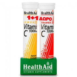 Health Aid Vitamin C 1000mg με Γεύση Λεμόνι 20tabs + Δώρο Vitamin C 1000mg με Γεύση Πορτοκάλι 20tabs