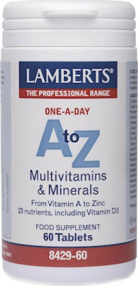 Lamberts A To Z Multi Vitamins, Συμπλήρωμα Διατροφής με Όλα τα Απαραίτητα Μικροθρεπτικά Συστατικά, 60tabs