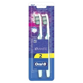 Oral-B 3D White Medium Toothbrush, Μέτρια Οδοντόβουρτσα, 2 τμχ
