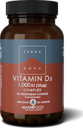 TerraNova Vitamin D3 1000IU (25ug) Complex 50 φυτικές κάψουλες