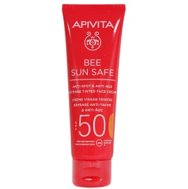 Apivita Bee Sun Safe Anti-spot & Anti-age Tinted Golden, Κατά των Πανάδων & των Ρυτίδων με Χρώμα Βελούδινης Υφής SPF50 50ml
