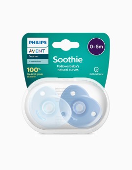 Philips Avent Soothie 0-6 Months Orthodontic, Ορθοδοντικές Πιπίλες Πιπίλα  Μπλέ & Γαλάζιο 2 τμχ
