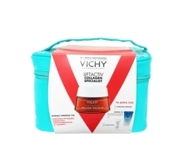 Vichy Set Liftactiv Collagen Specialist, Κρέμα Ημέρας 50ml + Δώρο Mineral 89 10ml + Capital Soleil Uvage Daily SPF50 3ml + Νεσεσέρ 1τμχ