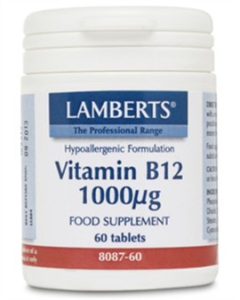 Lamberts Vitamin B12 1000μg (Cobalamin) Συμπλήρωμα Βιταμίνης B12, 60 tabs