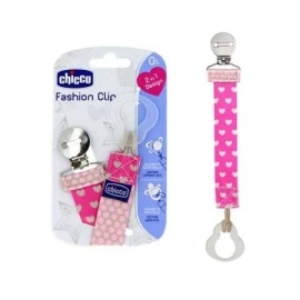 Chicco Pacifier Fashion Clip Κλιπ Πιπίλας σε Ροζ Χρώμα, 1 τμχ