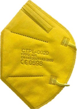 Μάσκα Υψηλής Προστασίας σε ατομική Συσκευασία FFP2 KN95/N95, 1τμχ : Κίτρινο