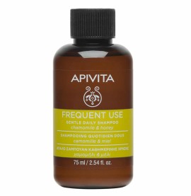 Apivita Μini Shampoo Frequent Use, Σαμπουάν Καθημερινής Χρήσης με Χαμομήλι & Μέλι 75ml