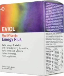 Eviol MultiVitamin Energy Plus, Συμπλήρωμα για έξτρα ενέργεια & τόνωση 30 SofCaps
