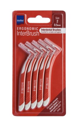 Intermed Ergonomic InterBrush Μεσοδόντια Βουρτσάκια Κόκκινα 0.5m Μέγεθος 2, 5τμχ