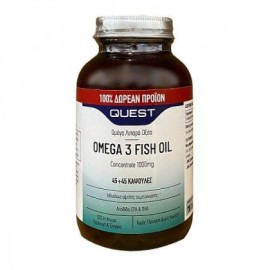 Quest Omega 3 fish oil concentrate 1000mg Συμπλήρωμα Διατροφής με Ωμέγα 3 Λιπαρά Οξέα 90 tabs (45+45 ΔΩΡΟ) 1 τμχ