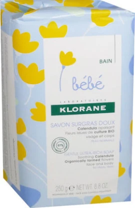 Klorane Bebe Gentle Ultra Rich Soap,  Ήπιο Υπερλιπιδικό Σαπούνι για Βρέφη & Παιδιά, 250gr