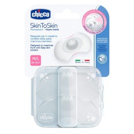 Chicco Nipple Shields for Breastfeeding, Δίσκοι Στήθους Σιλικόνης M/L 2τμχ