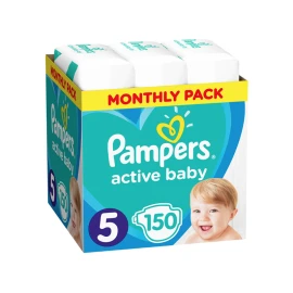 Pampers Monthly Active Baby Dry No5 (11-16Kg) Monthly 150Τμχ