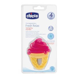 Chicco Fresh Relax Teething Ring, Δροσιστικός Μασητικός Κρίκος Οδοντοφυϊας σε Σχήμα Παγωτό από 4m+ , 1τμχ
