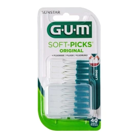 GUM Soft-Picks Fluoride, Μεσοδόντιες Οδοντογλυφίδες Large σε χρώμα Πράσινο 40τμχ