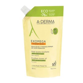 A-Derma Exomega Control Emolient Shower Oil Refill Μαλακτικό Λάδι Καθαρισμού για Ατοπικό Δέρμα (Ανταλλακτικό), 500ml