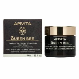 Apivita Queen Bee Night Cream, Kρέμα Νύχτας Απόλυτης Αντιγήρανσης & Εντατικής θρέψης με βασιλικό πολτό (Νέα Συσκευασία) 50ml