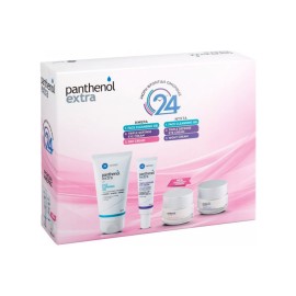 Panthenol Extra Set Face Cleansing Gel, Gel Καθαρισμού 150ml & Triple Defense Eye Cream, κρέμα Ματιών 25ml & Day Cream Spf15, κρέμα Ημέρας 50ml & Night Cream, Κρέμα νυκτός 50ml