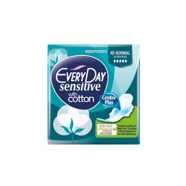 Every Day Sensitive with Cotton Normal Ultra Plus Σερβιέτες με Φτερά 10τμχ