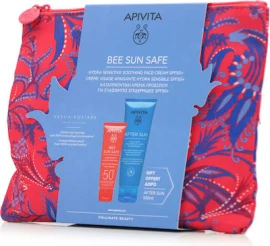 Apivita Bee Sun PROMO Safe Hydra Sensitive Shoothing Face Cream SPF50 50ml & Δώρο Cool & Sooth Face & Body Gel-Cream 100ml, Καταπραϋντική Κρέμα Προσώπου Ελαφριάς Υφής & Δώρο Δροσιστική & Καταπραϋντική Κρέμα Gel για Μετά τον Ήλιο