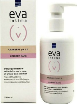 Intermed Eva Intima Cransept pH 3.5 Wash Pump , Yγρό καθαρισμού της ευαίσθητης περιοχής, χωρίς σαπούνι, για ανάγκη έντονης αντιμικροβιακής προστασίας.250ml