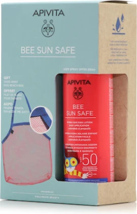 Apivita Spray Bee Sun Safe PROMO Hydra Kids Lotion 50SPF 200ml, Παιδικά Αντηλιακό Σπρέι & Δώρο Παιδική Τσάντα Θαλάσσης με Δίχτυ