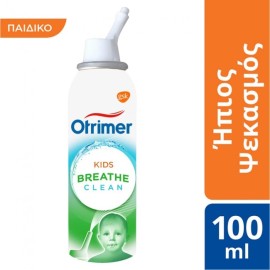 Otrimer Breathe Clean Kids, Φυσικό Ισότονο Spray με Διάλυμα Θαλασσινού Νερού  Ήπιος Ψεκασμός 100ml