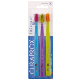 Curaprox CS 5460 Ultra Soft Triple Pack, Οδοντόβουρτσες Μαλακές σε Λαχανί, Μώβ και Γαλάζιο χρώμα 2+1ΔΩΡΟ, 1τμχ