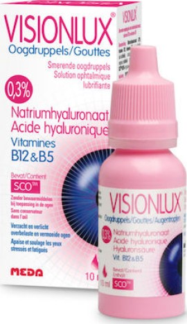 Novax Pharma Visionlux Οφθαλμικές Σταγόνες με Υαλουρονικό Οξύ για Ξηροφθαλμία 10ml
