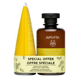 Apivita Set Special Offer Shampoo Frequent Use Daily Σαμπουάν για Συχνό Λούσιμο με Xαμομήλι & Mέλι 250ml Conditioner Frequent Use Gentle Daily 150ml