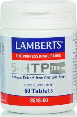 Lamberts 5-HTP, Συμπλήρωμα Διατροφής για Αντιμετώπιση άγχους & βελτίωση ύπνου 100mg 60tabs