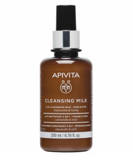 Apivita Cleansing Milk 3 σε 1 Γαλάκτωμα Καθαρισμού για Πρόσωπο & Μάτια Με Χαμομήλι & Μέλι 200ml