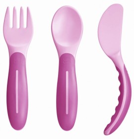 Mam Babys Cutlery, Βρεφικά Μαχαιροπίρουνα από 6m+ Χρώμα Ροζ 515 1 τμχ