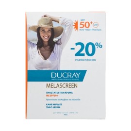 Ducray Melascreen Protective Anti-Spots Cream Spf50+ for Dry Skin, Αντηλιακή Κρέμα Πολύ Υψηλής Προστασίας Κατά των Καφέ Κηλίδων για Ξηρό Δέρμα 2x50ml