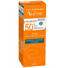Avene Soins Solaires Fluide SPF50+ Λεπτόρρευστη Αντηλιακή Προσώπου για Κανονικό/Μικτό/Λιπαρό Δέρμα 50ml