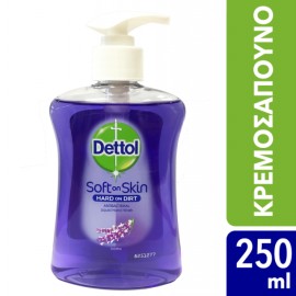 Dettol Liquid Hand Wash, Αντιβακτηριδιακό Κρεμο-σάπουνο με Λεβάντα & Εκχυλίσματα Σταφυλιού 250ml
