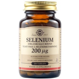 Solgar Selenium 200μg, Συμπλήρωμα Διατροφής Σελήνιο Ιδανικό για Τόνωση Ανοσοποιητικού & Υπολειτουργία Θυροειδούς - Υγεία Μαλλιών & Νυχιών, 100tabs