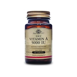 Solgar Vitamin A Dry 5000IU, Συμπλήρωμα Διατροφής Βιταμίνη Α για Διαταραχές & Ενδυνάμωση της Όρασης & Ιδανική για Δερματικές Παθήσεις, 100tabs