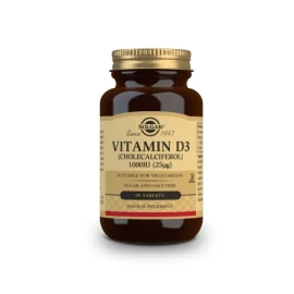 Solgar Vitamin D3 Cholecalciferol 1000 IU 25 µg, Συμπλήρωμα Διατροφής για την καλή υγεία του Ανοσοποιητικού συστήματος 90Tablets