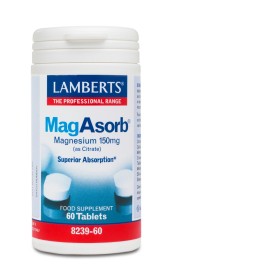 Lamberts MagAsorb 150mg, Συμπλήρωμα Διατροφής με Κιτρικό Μαγνήσιο Υψηλής Απορρόφησης και Βιοδιαθεσιμότητας 60 Tablets