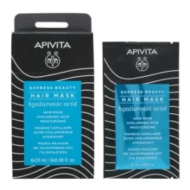 Αpivita Express Beauty Hair Mask Hyaluronic Acid, Μάσκα Μαλλιών Express Beauty για Ενυδάτωση με Υαλουρονικό Οξύ 20ml
