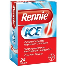 Bayer Rennie Ice, Συμπλήρωμα Διατροφής για τη Δυσπεψία, με Γεύση Μέντας 24 chew. tabs