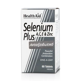 Health Aid Selenium Plus A, C E and Zinc, Συμπλήρωμα Διατροφής με Βιταμίνες για Αντιοξειδωτική Δράση 200μg 60tabs