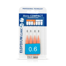 Elgydium Clinic Monocompact Orange, Μεσοδόντια Βουρτσάκια 0.6mm 4τμχ