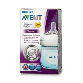 Philips Avent Natural Ultra Soft Flexible, Πλαστικό Μπιμπερό Με Θηλή Σιλικόνης για Νεογέννητο Aπό 0 Μηνών και Άνω σε χρώμα Μπλέ 125ml