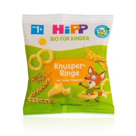 HiPP Τραγανά Τυροδαχτυλίδια για Παιδιά από 1+ ετών, με γεύση τυριού 25gr