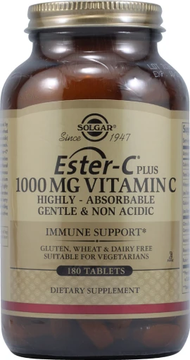 Solgar Ester C Plus 1000 mg, Συμπλήρωμα διατροφής με Βιταμίνη C, 180tabs