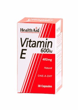 Health Aid Vitamin E 600IU 402mg, Συμπλήρωμα Διατροφής για Ενίσχυση και Αντιοξειδωτική Δράση κατά των Ελεύθερων ριζών & Προστασία του Δέρματος 30 Κάψουλες